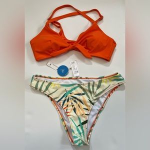Women's Floral Print Knot Adjustable Bikini Sets Two Piece Bathing Suit